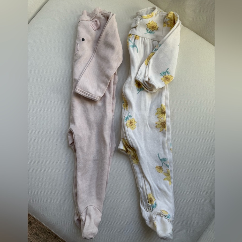 Carter’s Baby Sleep & Play Pajamas Bundle of 2 | 9 M Cotton Zip & Snap Footed